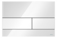 TECEsquare Bet.platte WC,Zweimengentech. Bed.v.vorn/oben,Glas weiss,Tasten weiss