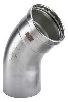 TEMPONOX Bogen 45 Grad mit SC-Contur,IxA nichtr. Stahl, 108,0mm, Nr. 1726.1XL