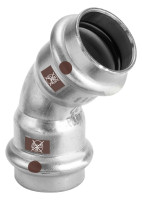 TEMPONOX Bogen 45 Grad mit SC-Contur,IxI nichtr. Stahl, 54mm, Nr. 1726