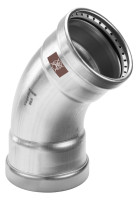 TEMPONOX Bogen 45 Grad mit SC-Contur,IxI nichtr. Stahl, 76,1mm, Nr. 1726XL
