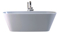 V+A VETRALLA freistehende Badewanne 165x73x55 cm, Quarrycast weiss