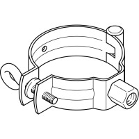 Verzinkte Fallrohrschelle,m.langem Stift Stiftlaenge 200 mm, Durchmesser 100 mm