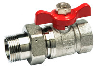 WESA Heizungskugelhahn Typ 703 3/4" IG m. Verschr. AG, Fluegelgr. rot
