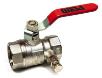 WESA Heizungskugelhahn Typ 704 1 1/4" IG m. Entleerung, Hebelgriff rot