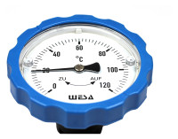 WESA Thermometergriff wechselbar, 1 1/4 - 1 1/2", Handrad blau