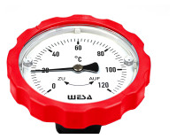 WESA Thermometergriff wechselbar, 1 1/4 - 1 1/2", Handrad rot