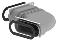ZEHNDER Bogen ComfoFit flat 51 horiz. 90Gr, f. ComfoTube flat 51, schwarz