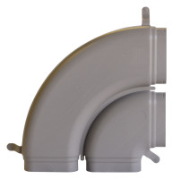ZEHNDER Doppelkanalbogen CK300H, horizont.90 Grad,inkl.4 Lippend.