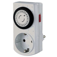 Zeitschaltuhr Mini, mechanisch, 24 Std. kleinster Schaltabstand 30 Min, weiss