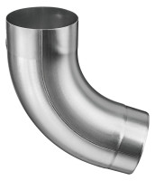 Zink Bogen geschweisst 72 Grad, 100mm, mit eingezogenem Rohrende