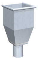 Zink Rinnenkessel, Fabr. Rheinzink Abgang 100 mm Durchmesser