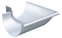 Zink Rinnenwinkel fuer halbrunde Rinne tiefgezogen, aussen 0,8 mm, 5 teilig